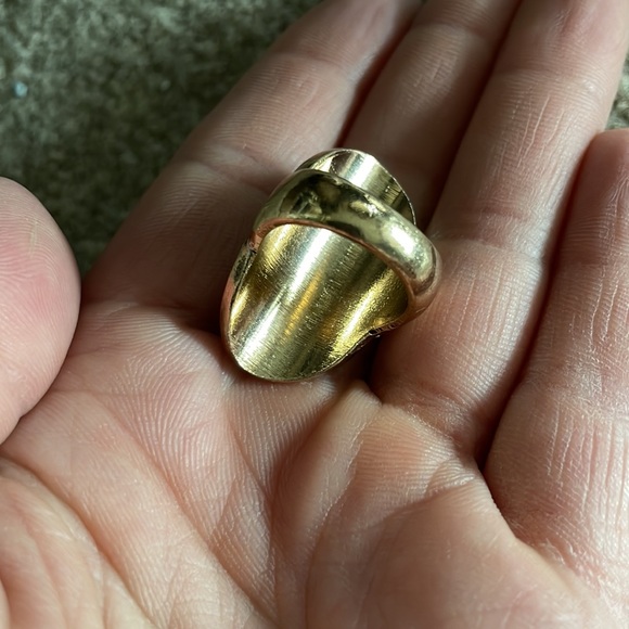 Pink Marquis Cut and Rhinestone Gold Oval Ring - Picture 5 of 5